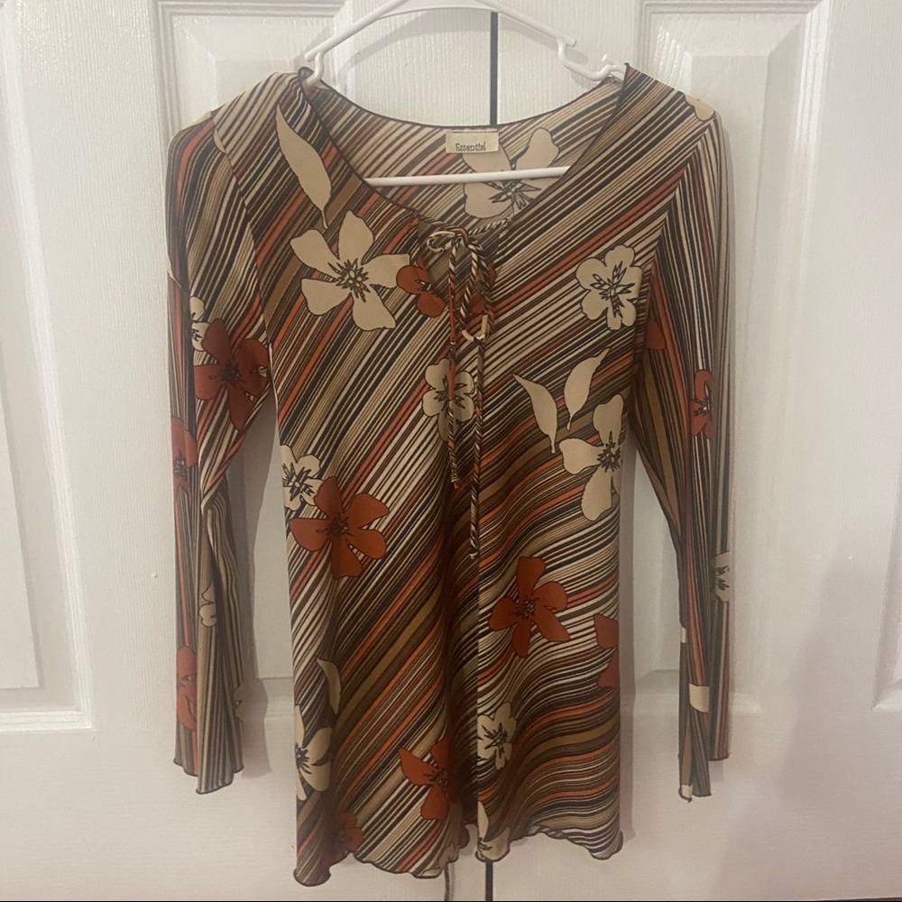 y2k floral blouse